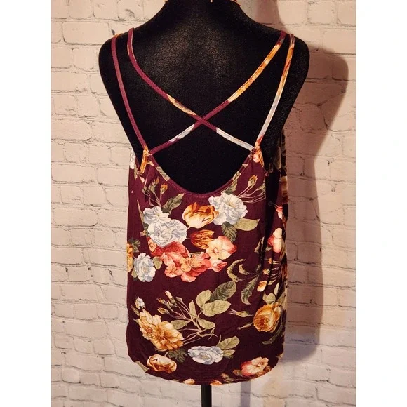 Papermoon Floral Cami Crisscross Back Sz M NWT - Picture 3 of 7